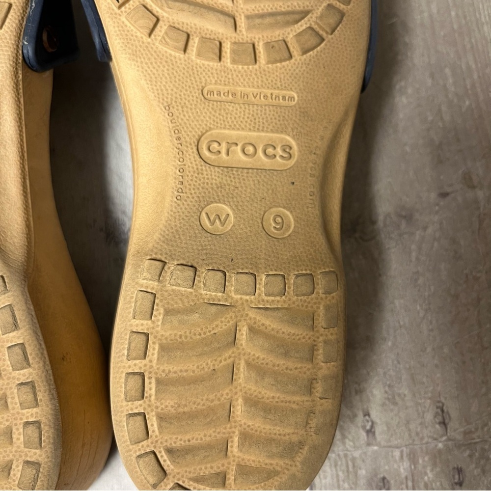 Crocs Sarah Blue Buckle Slip On Sandals Size 9 - Picture 9 of 9